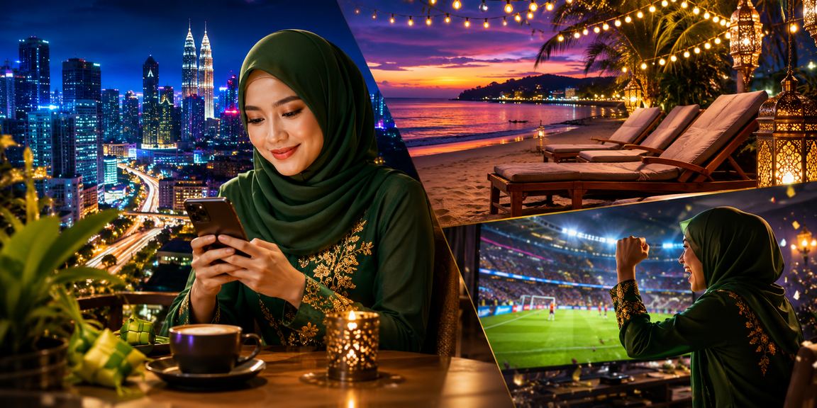 A Petaling Jaya mobile player accessing live matches during the Hari Raya celebrations